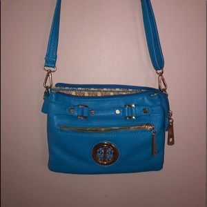 Blue cross body purse